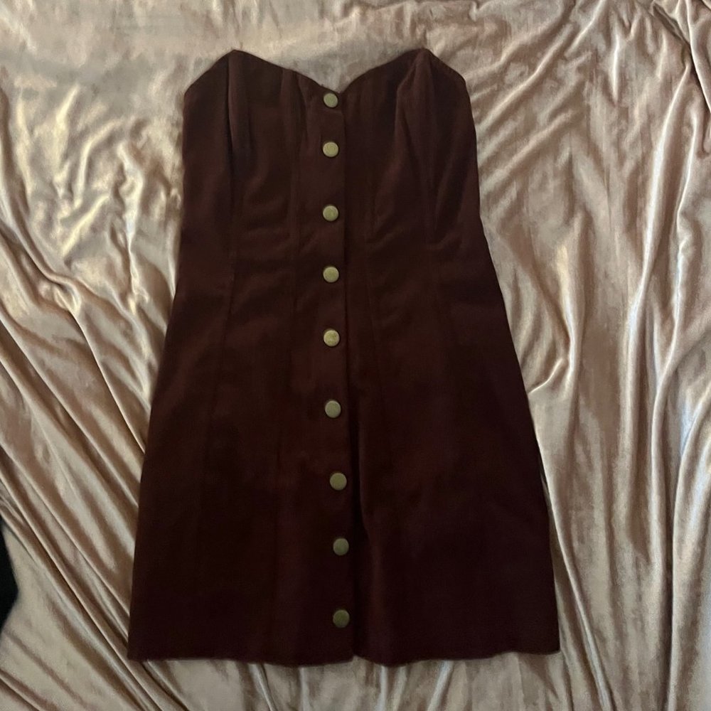 Urban Outfitters Mini Dress Corduroy Burgundy Dark Red Wine